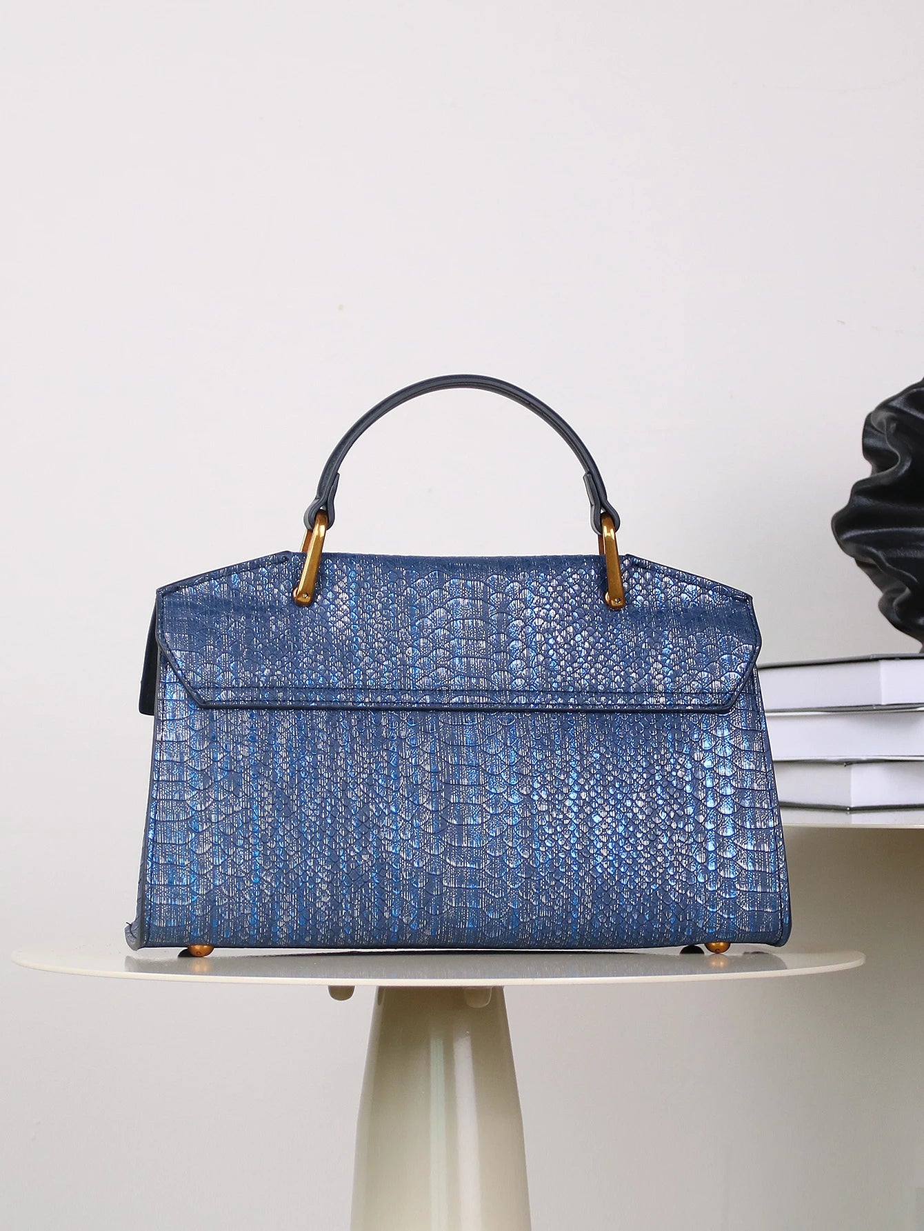 2026 New Retro Blue Snake-Shaped High-Grade Handbag Fashion Luxury Handbag Lightweight Large-Capacity One-Shoulder Messenger