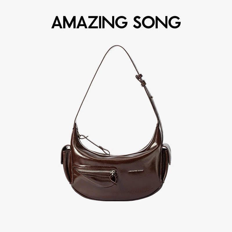 Amazing Song Liqueur Crescent Bag Small Upgraded Large Autumn Style Crossbody Women's Bag Trendy Portable