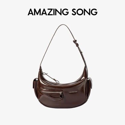 Amazing Song Liqueur Crescent Bag Small Upgraded Large Autumn Style Crossbody Women's Bag Trendy Portable