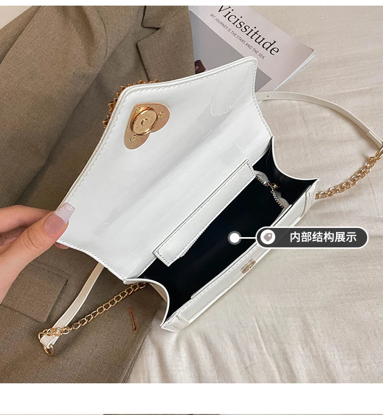 Light Luxury Burgundy Handbags for Women Trendy Versatile Buckle Flip Shoulder Bags Female Casual Commuting Chain Crossbody Bag