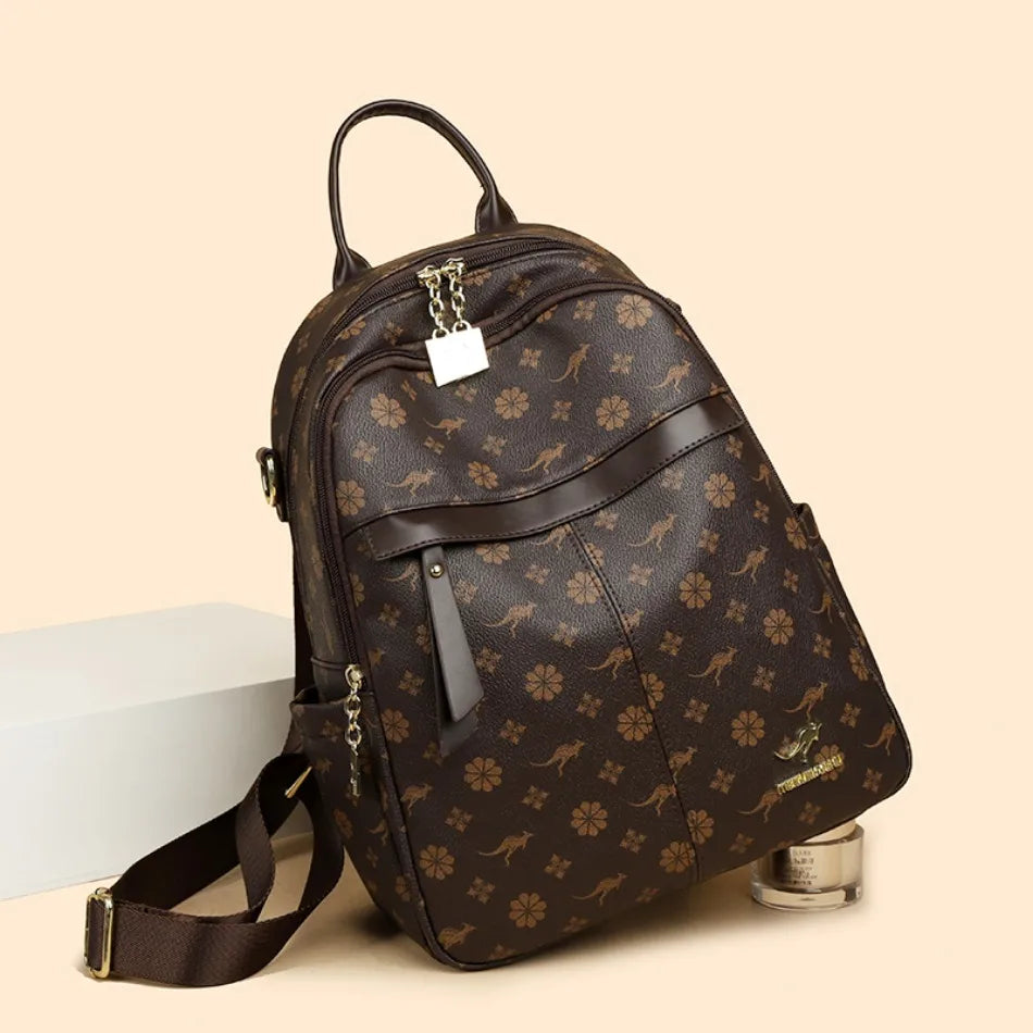 New Classical Fashion High Quality Soft Leather Travel Backpack Women Large Capacity Luxury Shoulder Bags School Bag Backpacks