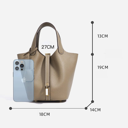 Women Bags Handbags Bucket Bag Real Leathe Fashion Tote Bag Genuine Leather Luxury Desginer Big Size Large Lady Hand Bags