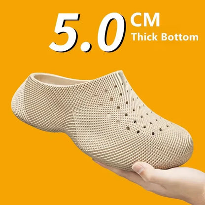 New Summer Fashion Couple Slippers EVA Baotou Men's Sandals Outdoor Thick Bottom Hole Shoes Luxury Beach Men Garden Shoes