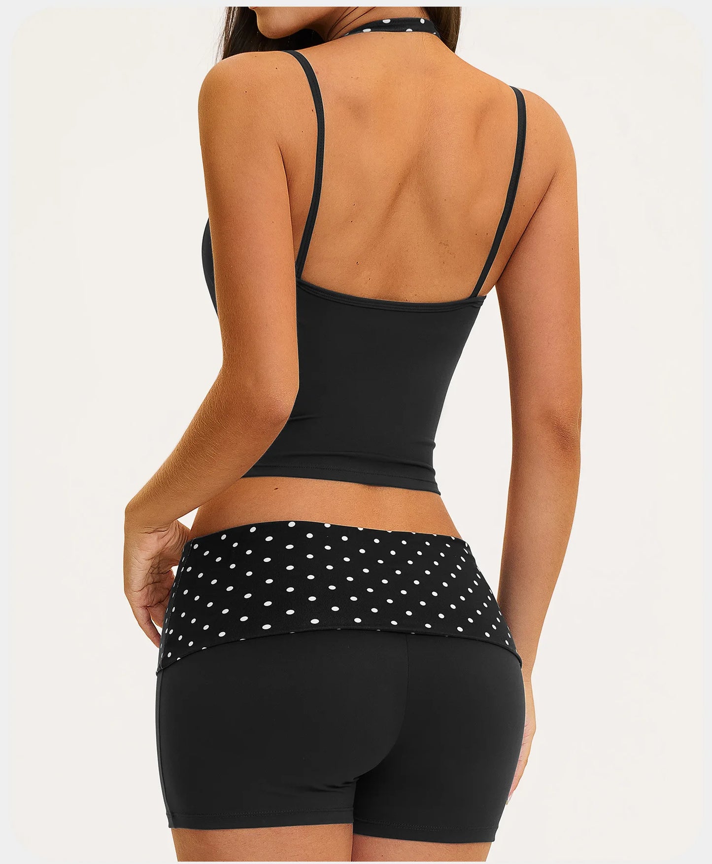 2PCS Stripes Fitness Suit Women's Tracksuits Polka Dot High Waist Workout Capri Pants Sports Set Female Yoga Sports Clothes