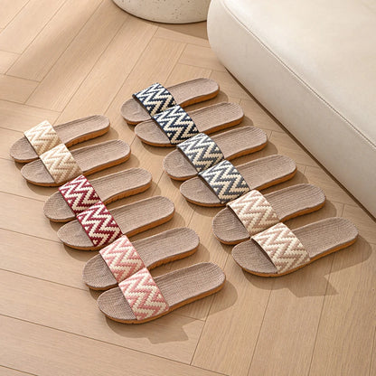 Hemp Casual Women's Slippers Home Flats Spring Summer Luxury Designer Woman Shoes Fashion Indoor Slides Ladies Soft sole Elegant