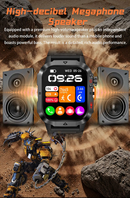 New Custom Co branded Men Transformers Smart Watch Outdoor 100mAh Battery GPS Flashlight BT Call Waterproof Sports Smartwatches