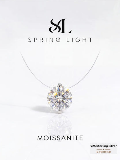 1-2CT Moissanite Diamond Classic Round Necklace For Women 925 Sterling Silver Anniversary Party High Quality Fine Jewelry