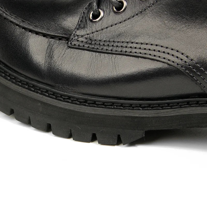 Vintage Work Boots Men's Winter High-top Leather Boots Men Mid-top Short Boots