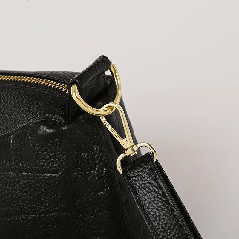 100% Genuine Cowhide Crocod Pattern Luxury Shoulder Bags For Women Designer Solid Color Soft Crossbody Bag Handbags Purses Sac