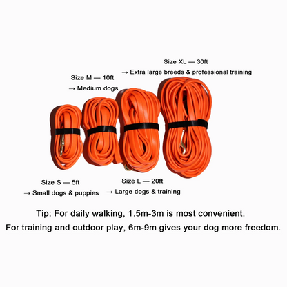 1.5‑9M PVC Coated Dog Tracking Leash 1cm Width 4mm Thickness Waterproof Long Training Lead Brass Hook for Small Medium Dogs