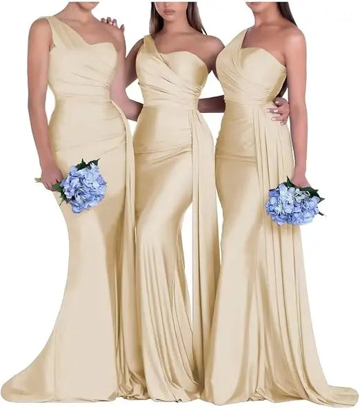 One Shoulder Mermaid Bridesmaid Dresses Corset Back Formal Evening Party Gowns 2026 Prom Graduation Dress Customized