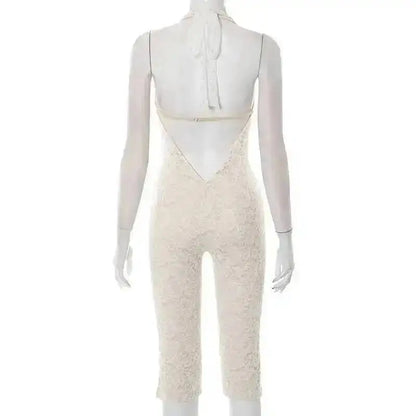 Avrilyaan Lace Seven-Point Long Pants Bodycon Sexy Party Deep V Playsuits Women Rompers Womens Jumpsuit 2025 Summer Overalls