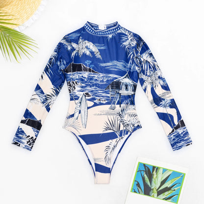 MUOLUX Rash Guard 2024 Long Sleeve One Piece Women Swimsuits Swimwear Female Monokini Uv Sun Protectio Zipper Sport Bathing Suit