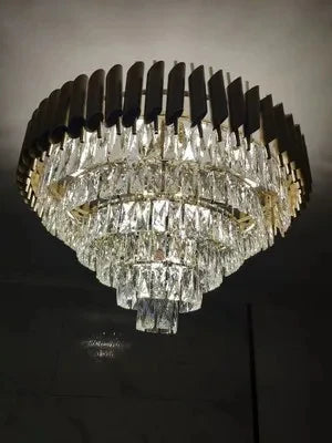 Villa Luxury Living Room Chandelier K9 Crystal Restaurant Pendant Lights Modern Ceiling Chandelier Dining Table Indoor Home Lamp