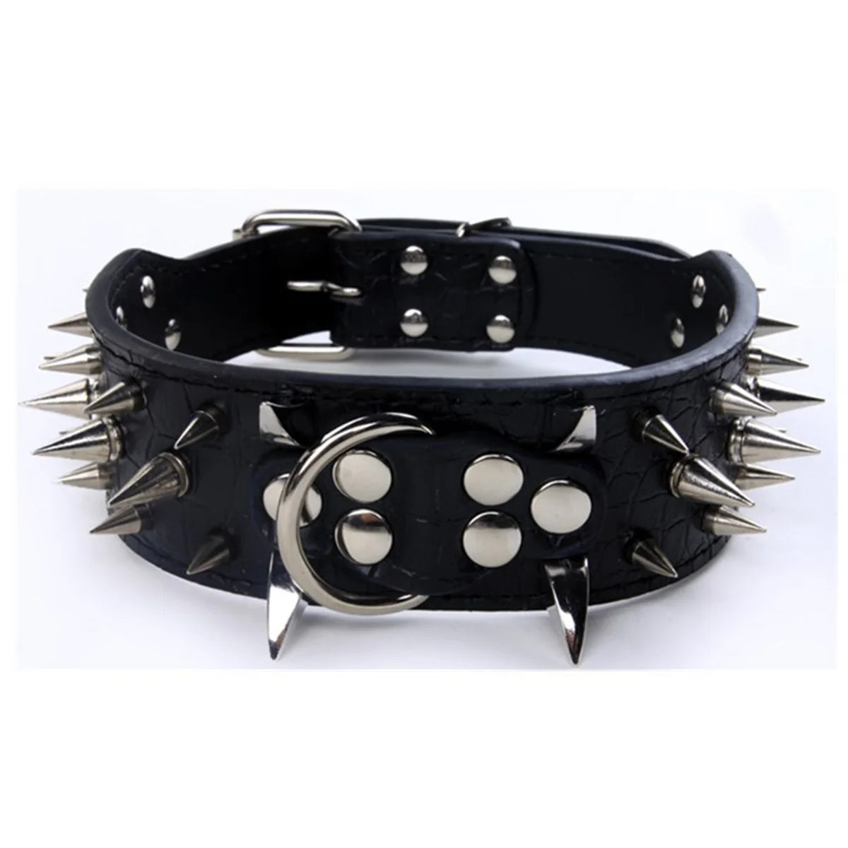 Spiked Dog Collar And Leash Set, Rivet Leather Dog Collar Adjustable Dog Collar For Outdoor Walking