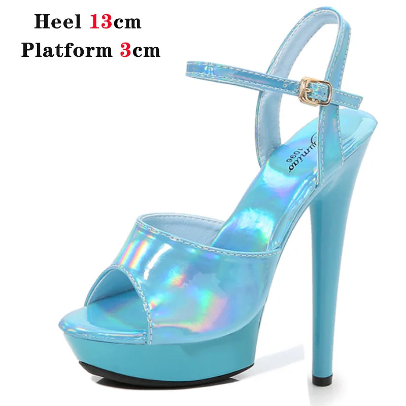 Platform Shoes for Women 2023 Designer Luxury Strip Pole Dance Heels Dance Shoes Red Pink Sandals Women Summer Elegant 20cm High