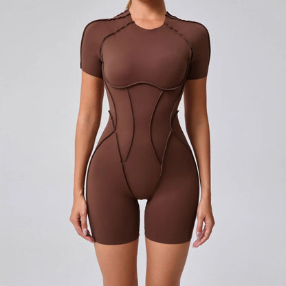 Yoga Sports Fitness Jumpsuits Sets Pants Women's Hip-lifting One-piece Open Back Long-sleeved Outdoors Workout Gym Yoga Bodysuit