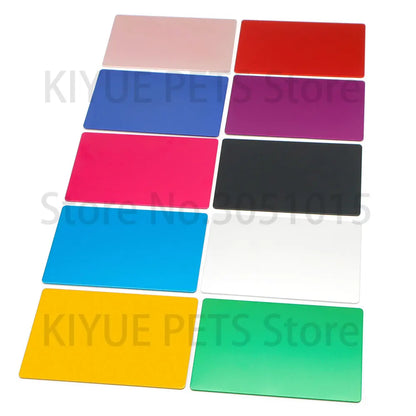 Wholesale 20Pcs 1MM Business Card Anodized Aluminum Plate Name Phone Nameplate Laser Marking Engraving Dog Tag ID Blank Tags