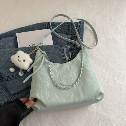 New Summer Chain Commuting Bag, Casual Student Soft Face Large Capacity Bag for Women, Fashion Single Shoulder Crossbody Bags
