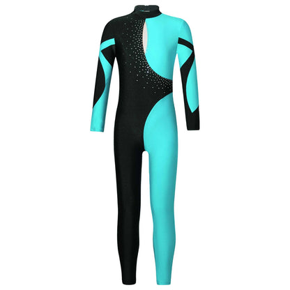 Kids Girls Long Sleeve Gymnastics Leotard Bodysuit Teens Gymnastics Jumpsuit for Girl Children Ballet Dance Costume Dancewear