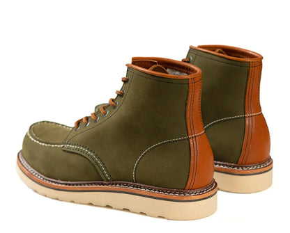 YR Best.Mens Vintage Style Leather Shoes.Good Year 1907 Quality Cowhide Boots.Motor Rider Leather Boots.Retro Casual Top Layer