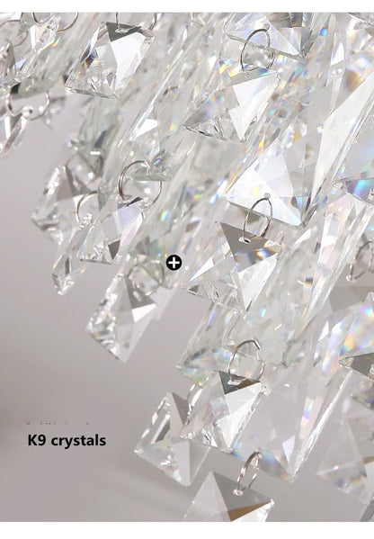 Modern Luxurious Crystal Ceiling Lamp Gold & Silver Color for Living Room Dining Room Bedroom - Elegant Lighting Fixture