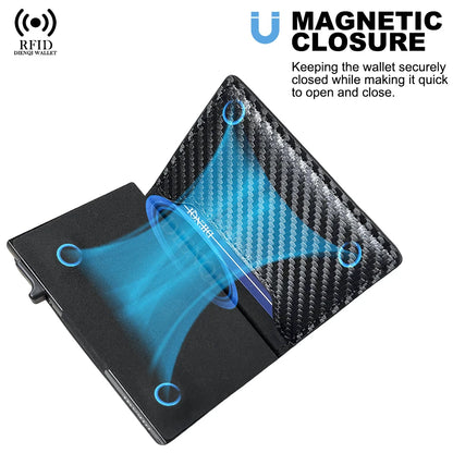 Rfid Credit Card Holder Men Wallets Mini Handbags Luxury Brand Bag Cardholder Case Leather Magnetic Coin Purse Hand Bag for Men