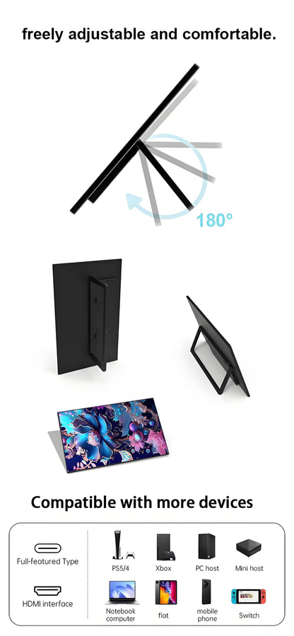 SIBOLAN 27 inch 165Hz Portable Monitor 2K 2560*1440P IPS Gaming Second Screen with USB C HDMI Port for PC Laptop PS5 Switch