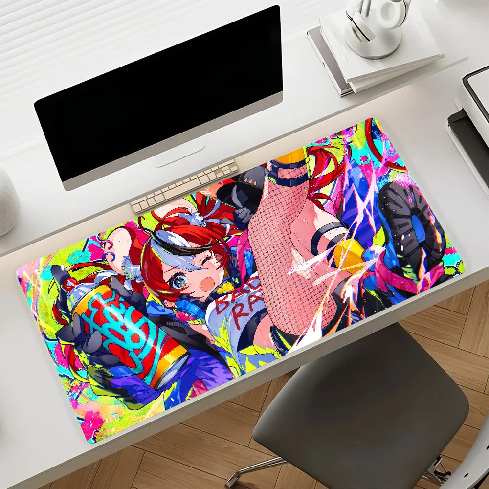 VTuber H-Hakos Baelz Mouse Pad Non-slip Rubber Gamer Balance Computer Mat Decoracion Deskmat Laptop Office Large