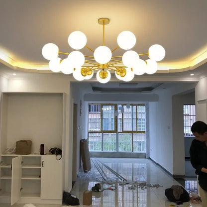 Modern Lustrous Glass Chandelier Ceiling Light Elegant Indoor Lighting for Living Room Dining Room - Luxury Room Decoration