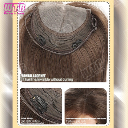 WTB 40cm Lace Front Synthetic Wig Invisible and Seamless Straight Hair Adds Volume Suitable for Women's Daily Wear and Holidays