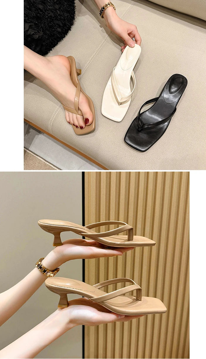 Female Summer Sexy Heels Fashion Sandals Slides Ladies Shoes Flip Flops Luxury High Heels Slippers Shoes Women Pumps