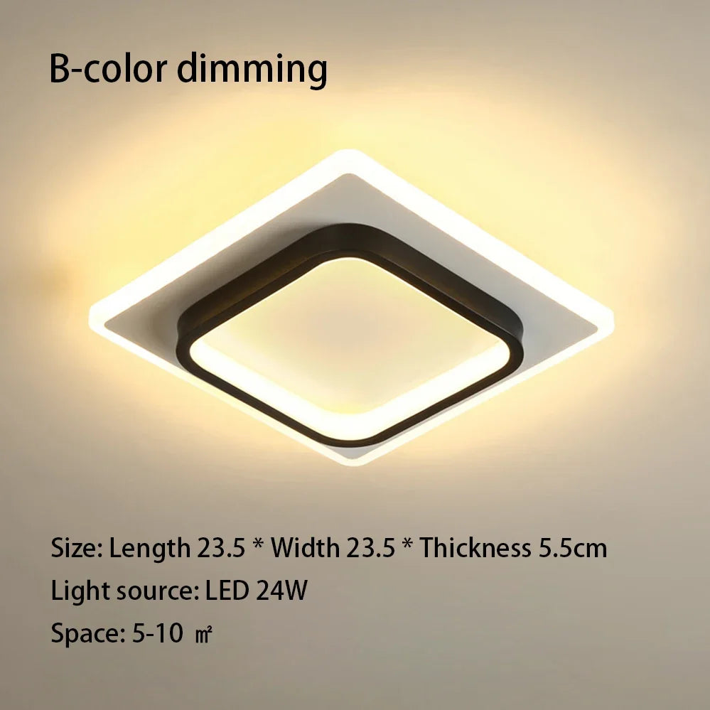 Modern 3 Color Temperature LED Ceiling Lamp Baked Enamel Many Styles Hallway Lamps Balcony Lights Bedroom Living Room 90V-260V