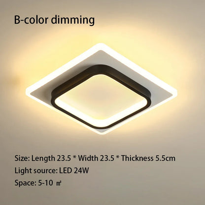 Modern 3 Color Temperature LED Ceiling Lamp Baked Enamel Many Styles Hallway Lamps Balcony Lights Bedroom Living Room 90V-260V