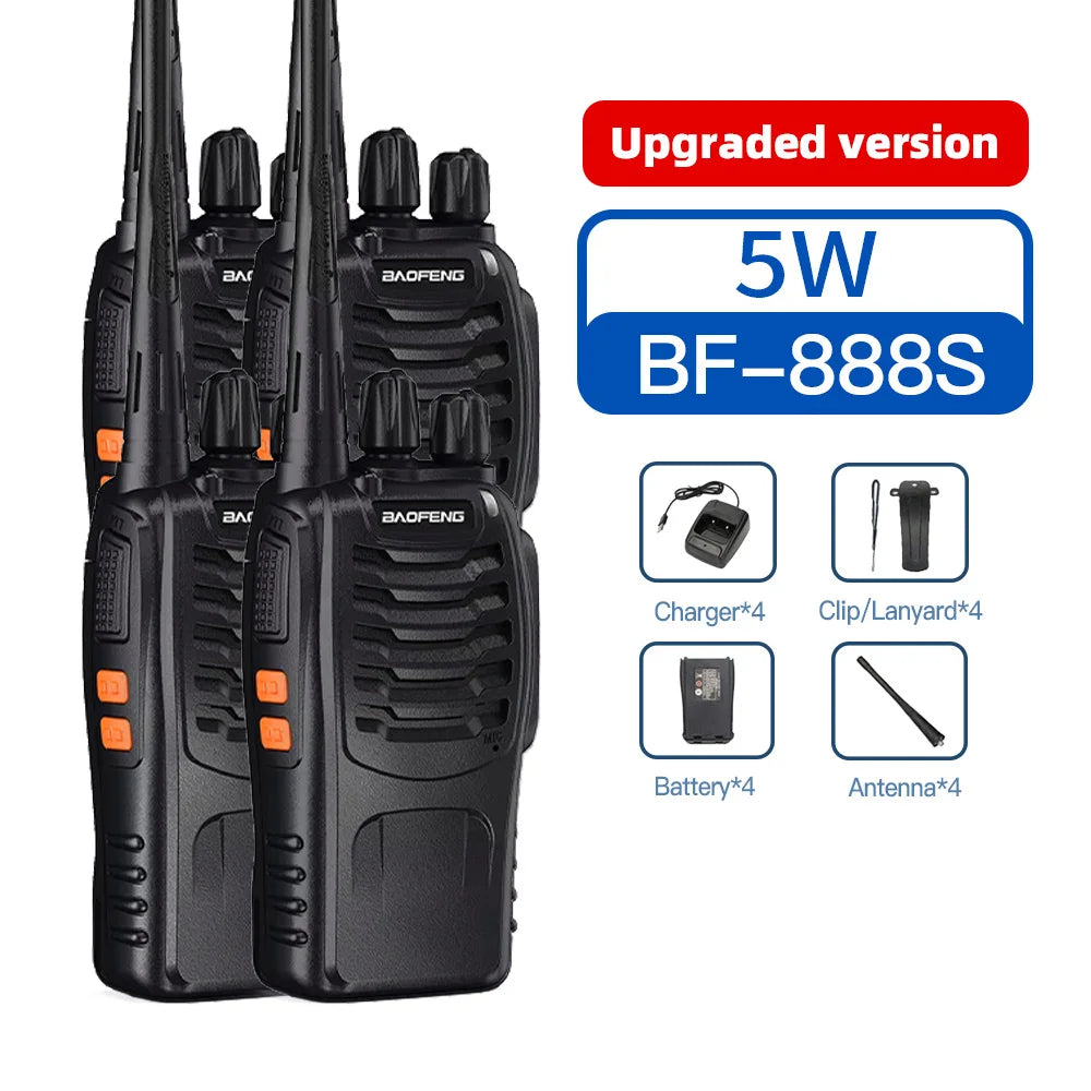 2/4/6PCS Baofeng BF-888S UHF Two-Way Radio 400-470MHz 16CH With Headset 5km Long Range Walkie Talkie Self-Driving Travelling