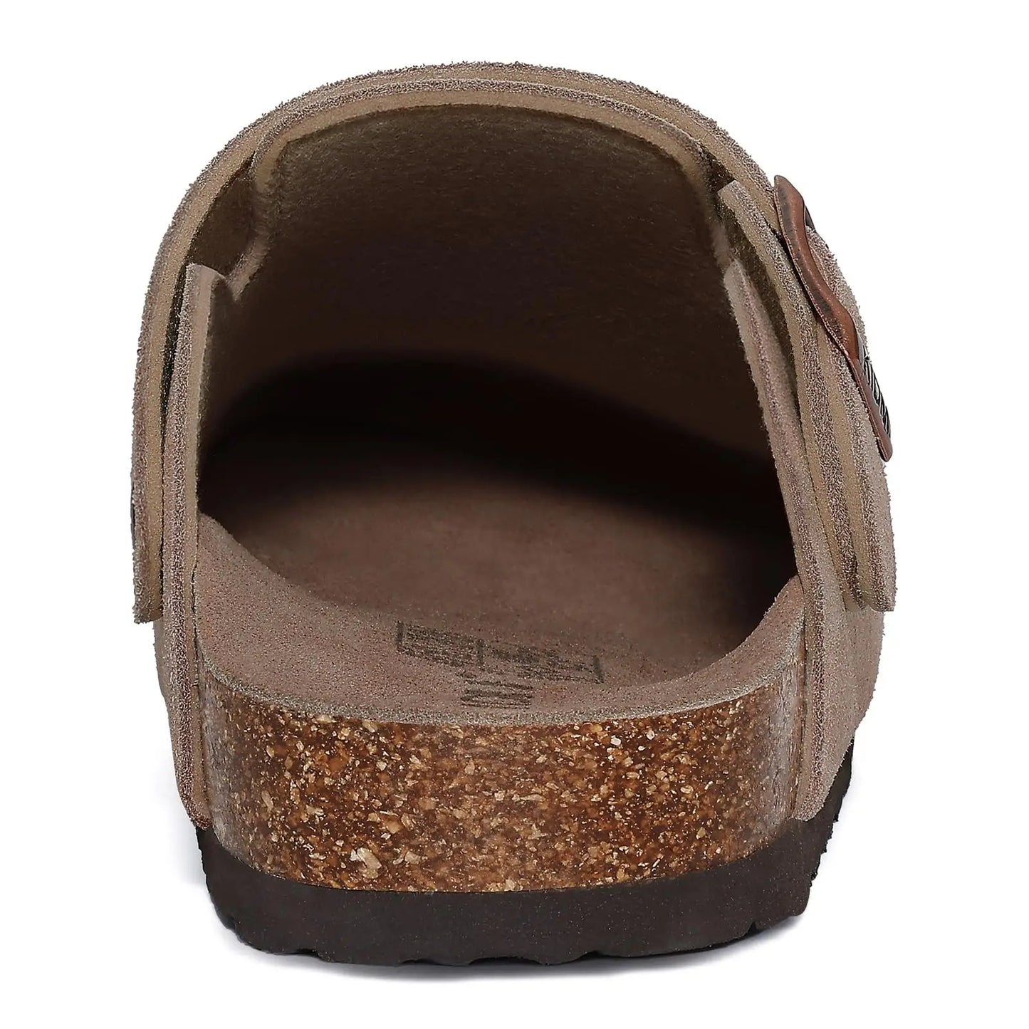 Litfun New Fashion Women's Clogs with Adjustable Strap Cork Footbed Leather Mules with Arch Support Unisex Outdoor Potato Shoes