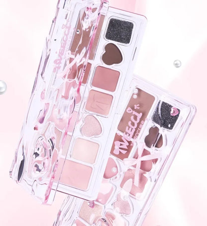 VEECCI Sweet Spicy Girl Ribbon Series Gift Box Makeup Kit Lipstick Eyeshadow Concealer Hair Rope Set Pink Delicate Cute Makeup