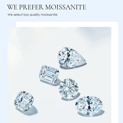 2CT Glittering Real Moissanite Diamond Ring Set For Women Gift Real 925 Sterling Silver Hot Sale Wedding Fine Jewelry