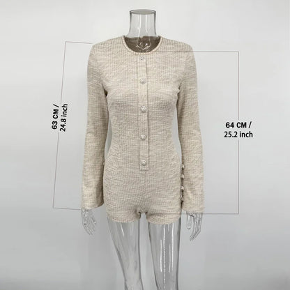 Tossy Spring Elegant Luxury Cardigan Rompers For Women Long Sleeve High Waist Wrap Bodycon Jumpsuits Female Shorts Rompers 2026