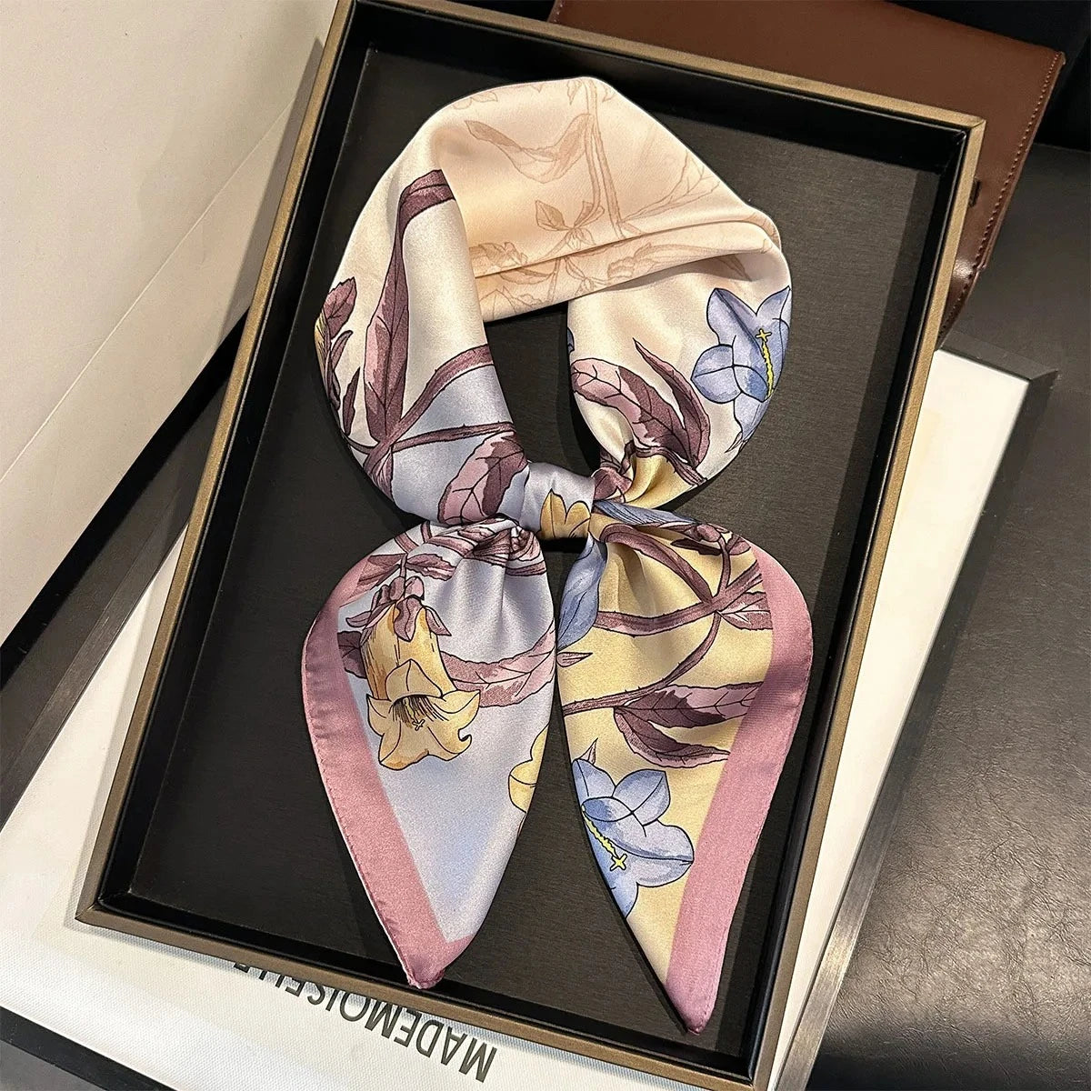 2025 New Paisley Print Silk Scarf for Women Square Hijab Soft Neck Tie Female Fashion Decoration Silk Headscarf 70*70cm Kerchief