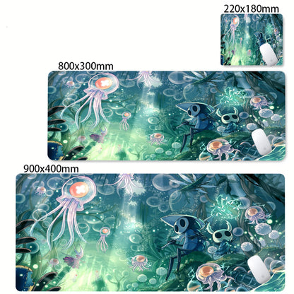 Gaming Mouse Pad Black And White Rubber Office Computer Mouse Mat Hollow Knight Anime Big Mousepad Gamers Desk Keyboard Mats