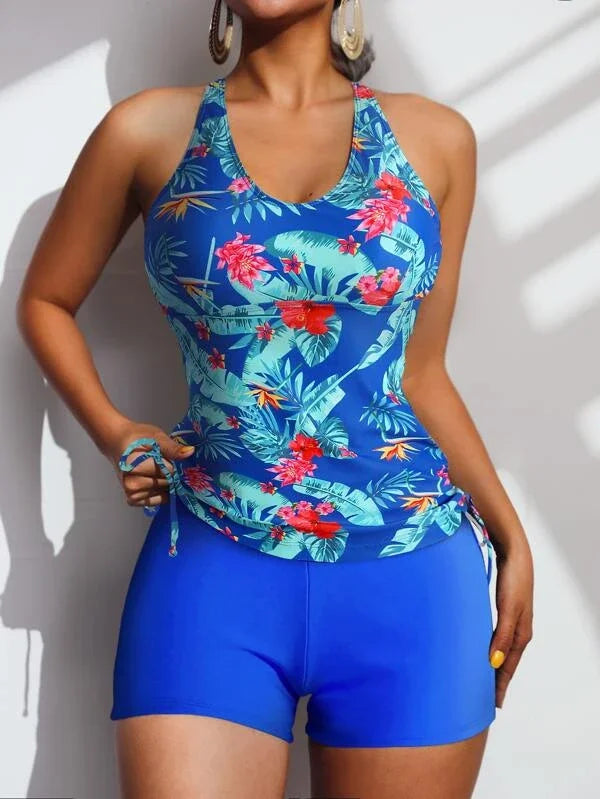 Summer 2026 Swimsuits Closed Tankini Sets Female Swimwear Push Up Beach Wear Two Piece Bathing Suits Pool Women's Swimming Suit