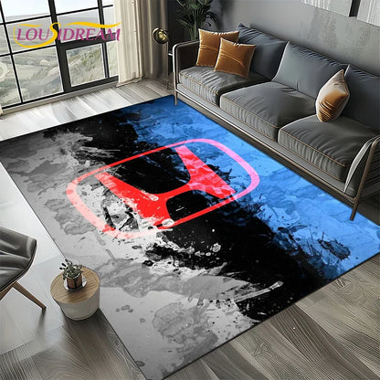 Racing Car H-HONDA HRC Motorcycle Carpet Rug for Living Room Bedroom Home Sofa Decoration,Kids Area Rug Non-slip Floor Mat Gift