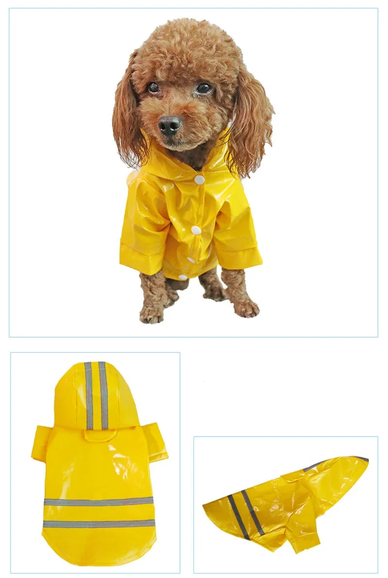 Summer Outdoor Puppy Pet Rain Coat S-XL Hoody Waterproof Jackets PU Raincoat for Dogs Cats Apparel Clothes Wholesale