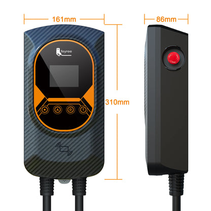 Feyree EV Charging Station 32A Electric Vehicle Car Charger EVSE Wallbox Wallmount 7.6/11/22KW Type2 Cable IEC62196 APP Control