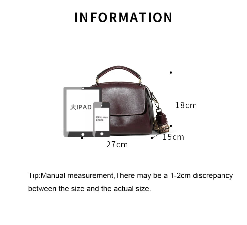 Women Cow Leather Commute Crossbody Bags Women Retro Cowhide Large Capacity Shoulder Bag Ladies Fashion Luxury Designer Handbags
