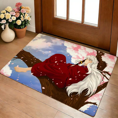 A-I-I-Inuyashas Floor Mat Cozy Flannel Soft Thick Non-Slip Mat For Living Room Bedroom Kitchen Decor Rugs
