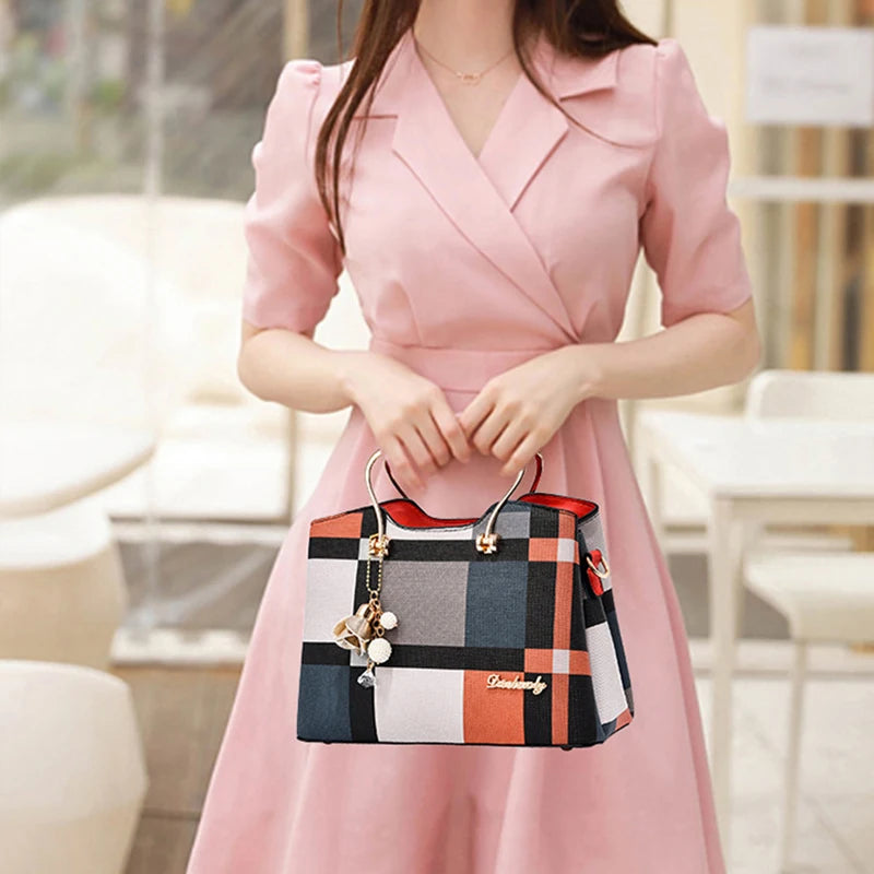 Luxury Design Messenger Bags Women PU Leather Purse and Handbags for Women Vintage Plaid Ladies Travel Crossbody Shoulder Bag