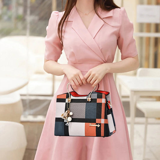 Luxury Design Messenger Bags Women PU Leather Purse and Handbags for Women Vintage Plaid Ladies Travel Crossbody Shoulder Bag