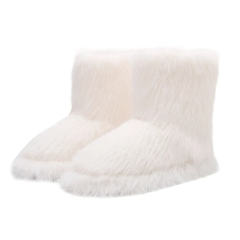 Winter Fluffy Ankle Boots Female Casual Plarform Women's Shoes Plush Luxury Designer Indoor Outdoor Fuzzy Fur Snow Booties Trend